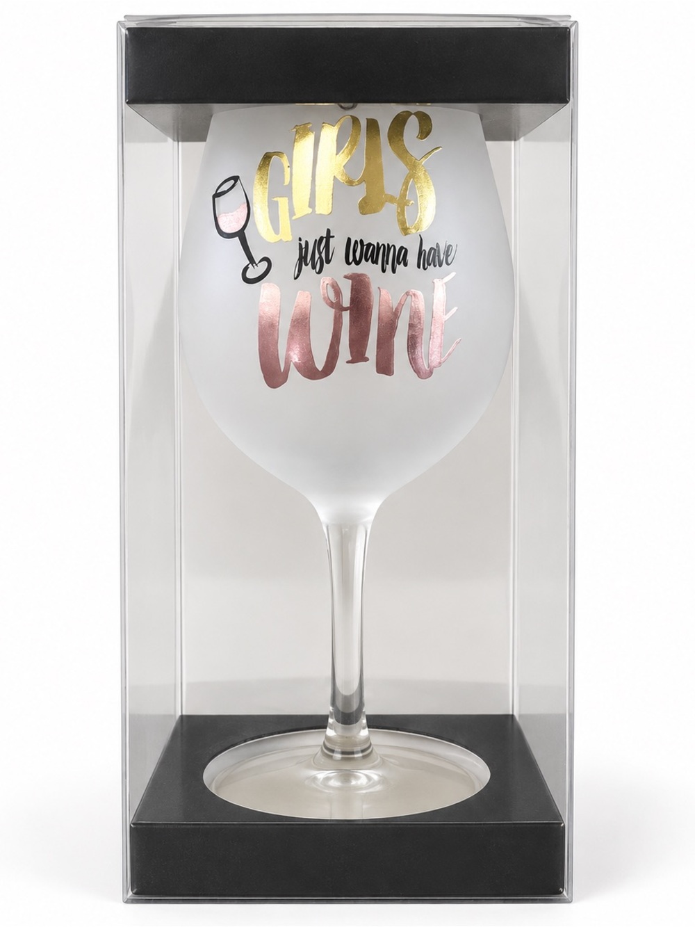 Girls Just Wanna Have Wine Glass 16 Oz Boxed Gift